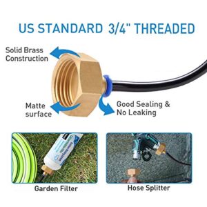 H&G lifestyles Misters for Patio Misting System 75.46FT (23M) Misting Line 25 Brass Mist Nozzles Brass Adapter for Patio Garden Umbrellas Greenhouse Trampoline