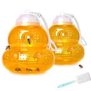 2 pack wasp trap outdoor hanging, bee trap for outside, hornet traps, carpenter bee & yellow jacket killer for garden, insect traps for flies and bugs