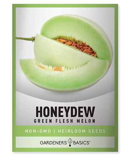 Honeydew Seeds for Planting - Green Flesh Melon Heirloom, Non-GMO Fruit Seed Variety- 2 Grams Seeds Great for Summer Honey Dew Melon Gardens by Gardeners Basics