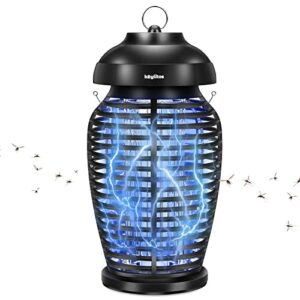 keylitos 4200v electric bug zapper, fly trap, mosquito exterminator indoor outdoor, mosquito repellent trap, insect killer with 18w uv bulb, stainless hangable chain and ring, for home use, backyard