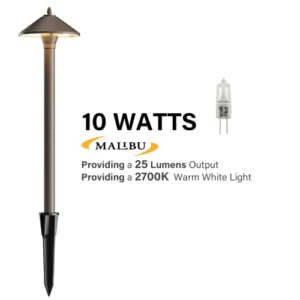 Malibu 10W Pro Style Light Decorative Pathway Landscape Lights, Low Voltage Pro Path Yard Lights for Garden Landscape Path Pathway Lights Lawn Lamp, 8 PK Aged Brass by Malibu 8308-9103-08