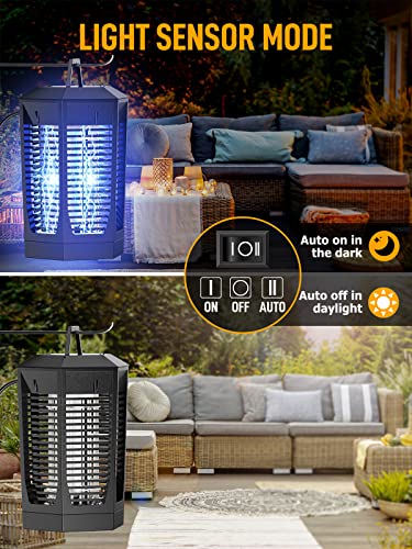 Bug Zapper Outdoor, Pophies Bug Zapper Indoor Plug in with 4200v High Powered, 18w Bug Zapper Outdoor Waterproof, Mosquito Killer Up to 2300 Sq Ft, Electric Bug Zapper for Patio Garden Home Kitchen