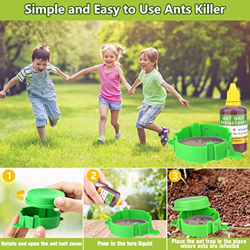 Ant Traps Bait Indoor,Ant Traps Killer Indoor Outdoor,Effective Liquid Ant Bait Killer,Ready-to-Use Ant Bait Traps Indoor,Kills Common Household Ants,Ants Killer for House,Kitchen,Garage,Garden