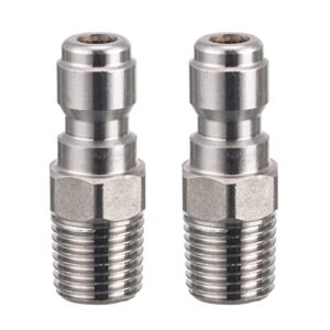 ridge washer pressure washer couplers, 1/4 quick connect plug, male npt fitting, 5000 psi, 2 pack