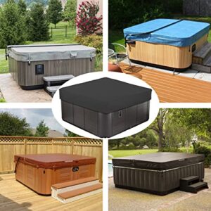 HWOEK Outdoor Square Hot Tub Cover Waterproof Dustproof Anti-UV 210D Oxford Fabric Garden SPA Bath Pool Cover Multiple Sizes to Choice,Black,244x244x30cm