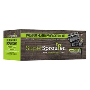 Super Sprouter Premium Heated Propagation Kit for Starting Seeds or Cuttings, Includes Heat Mat, Tray, Grow Light, and More