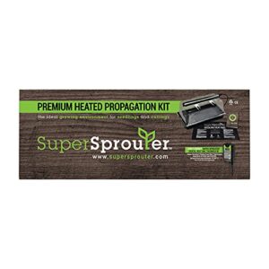 Super Sprouter Premium Heated Propagation Kit for Starting Seeds or Cuttings, Includes Heat Mat, Tray, Grow Light, and More