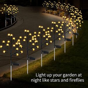 JUHUAMM Solar Tree Branch Light, Solar Christmas Light, Solar Garden Light, Decorative Solar Garden Light, Outdoor Waterproof Firefly Light, for Garden Landscape Decoration (2 Pieces)