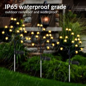 JUHUAMM Solar Tree Branch Light, Solar Christmas Light, Solar Garden Light, Decorative Solar Garden Light, Outdoor Waterproof Firefly Light, for Garden Landscape Decoration (2 Pieces)