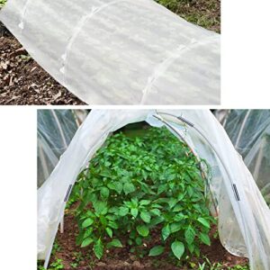 Garden Hoops Kits for Raised Beds Include 50 Pcs of Greenhouse Hoops with 49 x 8 ft Clear Greenhouse Plastic Sheeting Film and 20 Clips Frame for Grow Tunnel Mini Greenhouse or Garden