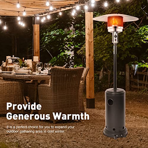 Patio Heater, 36,000 BTU Outdoor Propane Heater, 7 FT Outdoor Patio Heater with Wheels, Tip-Over Protection for Patio, Garden, Commercial and Residential, Black