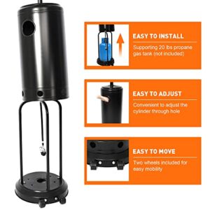 Patio Heater, 36,000 BTU Outdoor Propane Heater, 7 FT Outdoor Patio Heater with Wheels, Tip-Over Protection for Patio, Garden, Commercial and Residential, Black