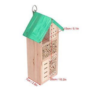 01 House, Durable Hanging House Multi-Purpose Tubular Channel Design Wooden for Garden