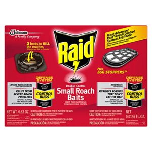 raid double control small roach baits plus egg stopper 0.63 ounce (pack of 6)