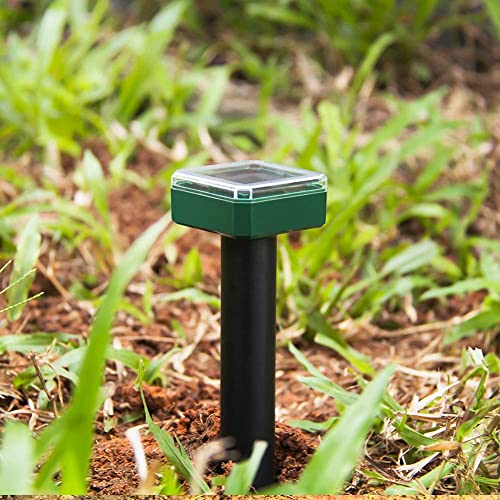 [4 Pack] Solar Sonic Mole Repellent Gopher Repellent Groundhog Detergent Protect Outdoor Lawn and Garden (4)
