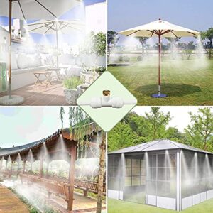 Misters for Outside Patio,Misting System for Cooling Outdoor,50Ft (15M),Water Mist Hose DIY Kit for Porch,Canopy,Deck,Umbrella,Garden,Greenhouse,Yard,Plants,Trampoline Sprinkler Accessories for Kids