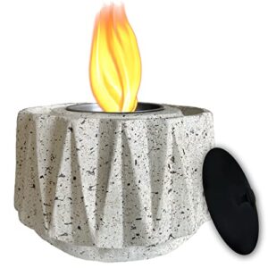 Tabletop Fire Pit, Smokeless Ethanol Alcohol Fire Pit, Portable Concrete Fire Bowl Pot, Indoor Outdoor Garden Patio Personal Fireplace, Home Decor, Long Time Burning Thanksgiving Day Chiristmas Gifts