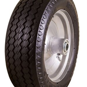 Marathon 4.10/3.50-4" Flat Free, All Purpose Utility Tire on Wheel, 3" Centered Hub, 5/8" Bearings