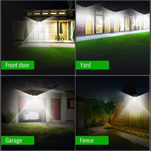 Otdair 310 LED Solar Outdoor Lights, Solar Motion Lights with 3 Lighting Modes, IP65 Waterproof Solar Security Light Solar Wall Light for Garden, Yard, Patio, Garage, Pathway 4Pack