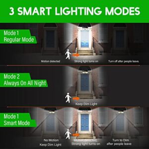 Otdair 310 LED Solar Outdoor Lights, Solar Motion Lights with 3 Lighting Modes, IP65 Waterproof Solar Security Light Solar Wall Light for Garden, Yard, Patio, Garage, Pathway 4Pack