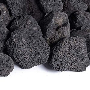 black 1-3 inch lava rock | fireproof and heatproof volcanic lava rock, perfect for fire pits, fireplaces, bbqs and more. indoor and outdoor use – natural stones | 10 pounds