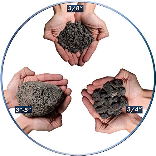 Black 1-3 Inch Lava Rock | Fireproof and Heatproof Volcanic Lava Rock, Perfect for Fire Pits, Fireplaces, BBQs and More. Indoor and Outdoor use - Natural Stones | 10 Pounds