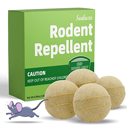 Whemoalus Rodent Repellent Balls SEALUXE, Pack of 4 Mouse Repellent,Rat Repellent,Rats Deterrent Indoor,Mint Mice Repellent, Peppermint Oil to Repel Mice and Rats