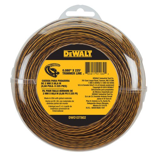 DEWALT Trimmer Line, 225-Foot by 0.080-Inch (DWO1DT802), Tan