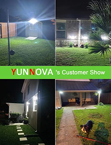 YUNNOVA Solar Outdoor Lights - Motion Sensor Outdoor Lights with 3 Heads Reflector Wireless Illumination Security Flood Lights with 270° Wide Angle,IP65 Waterproof,Wall Light for Garden Patio Garage