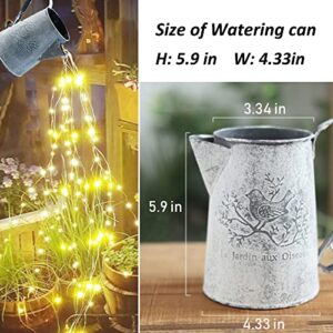 Soltuus Solar Watering Can with 6.6ft Cascading Lights, Including Metal Watering Can and 180 LED Solar Powered Waterfall Lights, Gift for Mom, Decorative for Outdoor Garden Patio