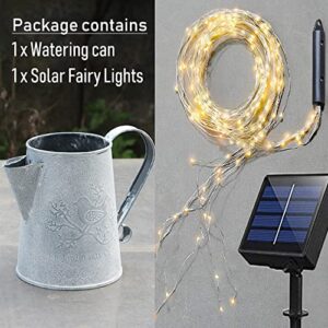 Soltuus Solar Watering Can with 6.6ft Cascading Lights, Including Metal Watering Can and 180 LED Solar Powered Waterfall Lights, Gift for Mom, Decorative for Outdoor Garden Patio