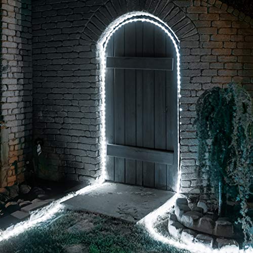 UltraPro Escape LED Rope Lights, Cool White 5000K, Indoor or Outdoor, 50ft, Linkable, Perfect for Deck, Garden, Patio, Landscape Lighting, Camping, Bedroom Décor, Waterproof, String Lights, 54846