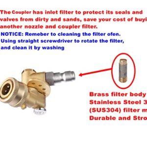 Meteor Blast Quick Connecting Pivoting Coupler Attachment 120 Degree with 5 Angles and Safety Lock for Pressure Washer Spray Nozzle, Cleaning Hard to Reach Area Max 5000 PSI 1/4 Inch Plug