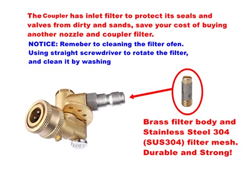 Meteor Blast Quick Connecting Pivoting Coupler Attachment 120 Degree with 5 Angles and Safety Lock for Pressure Washer Spray Nozzle, Cleaning Hard to Reach Area Max 5000 PSI 1/4 Inch Plug