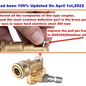 Meteor Blast Quick Connecting Pivoting Coupler Attachment 120 Degree with 5 Angles and Safety Lock for Pressure Washer Spray Nozzle, Cleaning Hard to Reach Area Max 5000 PSI 1/4 Inch Plug