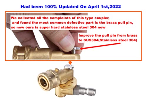 Meteor Blast Quick Connecting Pivoting Coupler Attachment 120 Degree with 5 Angles and Safety Lock for Pressure Washer Spray Nozzle, Cleaning Hard to Reach Area Max 5000 PSI 1/4 Inch Plug