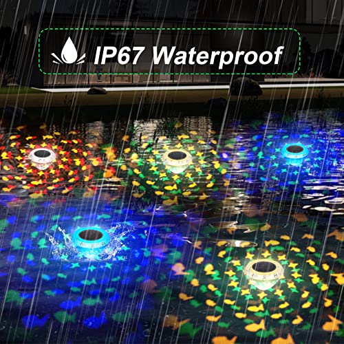 Solar Floating Pool Lights,Color Changing Fish Pattern Swimming Pool Lights,Glow in The Dark LED Pool Floating Fish Lights,IP67 Waterproof Outdoor Pool Lights That Float for Pool,Pond,Hot tub-2 PACK