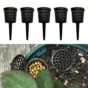 YARDWE 150pcs Fertilizer Mesh Basket with Lid Plastic Planting Food Net Pot Garden Nutrition Cups for Succulent Orchid Bonsai