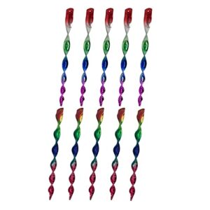 yardwe 10pcs bird rods gradient colored wind hanging reflective scare spiral rods keep birds away from garden house farm