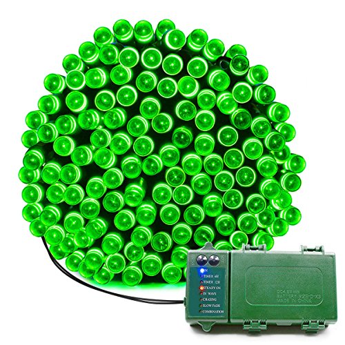 KOMOON Battery Operated String Lights 72 Ft 200 LED Christmas Decorative Fairy Lights for Garden Patio Lawn Curtain Xmas Tree Party Holiday Wedding (Green)