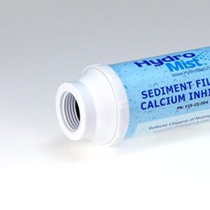 HydroMist Inline Calcium Inhibitor Filter for Mister, Removes Calcium Hardness, Reduces Clogging of a Misting System, Attaches from Spigot to Standard Water Hose, 100 PSI Inlet Pressure