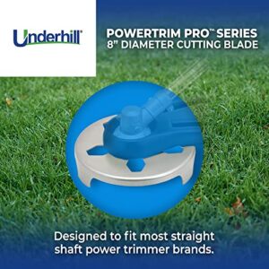 Underhill PowerTrim Pro Series Sprinkler System Heads Grass Cutter, Lawn Trimmer, 8" Diameter Round Cutting Blade, Garden Yard Tools, PTC-008