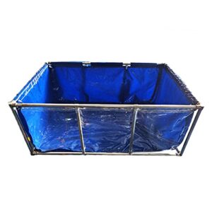 pool above ground transparent fish pond, canvas swimming pool collapsible 1.3mm thick pvc water tank, easy to install for garden balcony plant breeding ( color : blue+clear , size : 50x40x30cm )