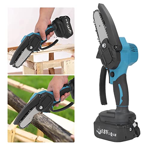 Electric Chainsaw, Mini Chain Saw High Speed Cordless Safe Handheld Ergonomic Handle for Garden Pruning