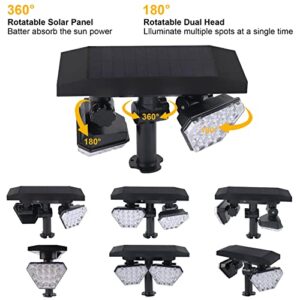 CREPOW Solar Flood Lights, 32 LED Solar Spot Lights Outdoor IP65 Waterproof Landscape Spotlights Dusk to Dawn Landscape Lights for Garden Garage Fence Driveway Porch (6000K Cold White, 2 Pack)