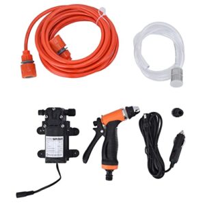 xrwlyxgs 12v 72w high pressure washer with male thread g1/2 portable car washer kit with 20ft pvc outlet hose and 3.2ft inlet hose for home garden vehicle cleaning