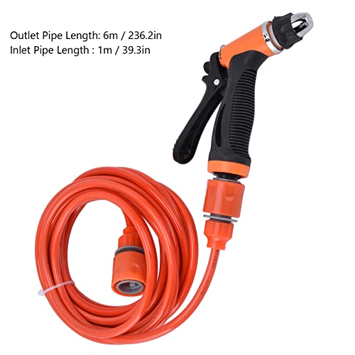 xrwlyxgs 12V 72W high Pressure Washer with Male Thread G1/2 Portable car Washer kit with 20ft PVC Outlet Hose and 3.2ft Inlet Hose for Home Garden Vehicle Cleaning