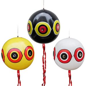 mortime 3pcs balloon bird repellent, 24″ terror eye to scare birds in garden outdoors, keep ducks away from swimming pool