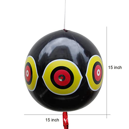 MorTime 3PCS Balloon Bird Repellent, 24" Terror Eye to Scare Birds in Garden Outdoors, Keep Ducks Away from Swimming Pool