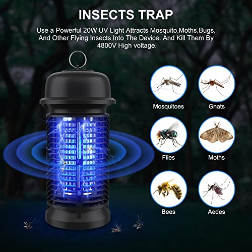 Bug Zapper Outdoor, Electric Mosquito Zapper 20W High Powered, Fly Zapper Waterproof, for Indoors, Home, Patio, Garden